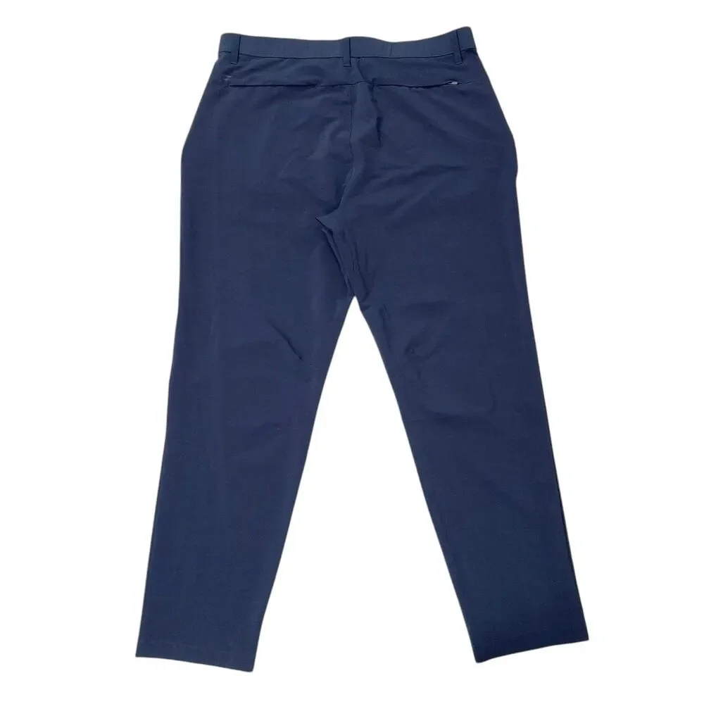 Fabletics Pants Mens Large Navy The Only Pant Tapered Snap Stretch Athletic